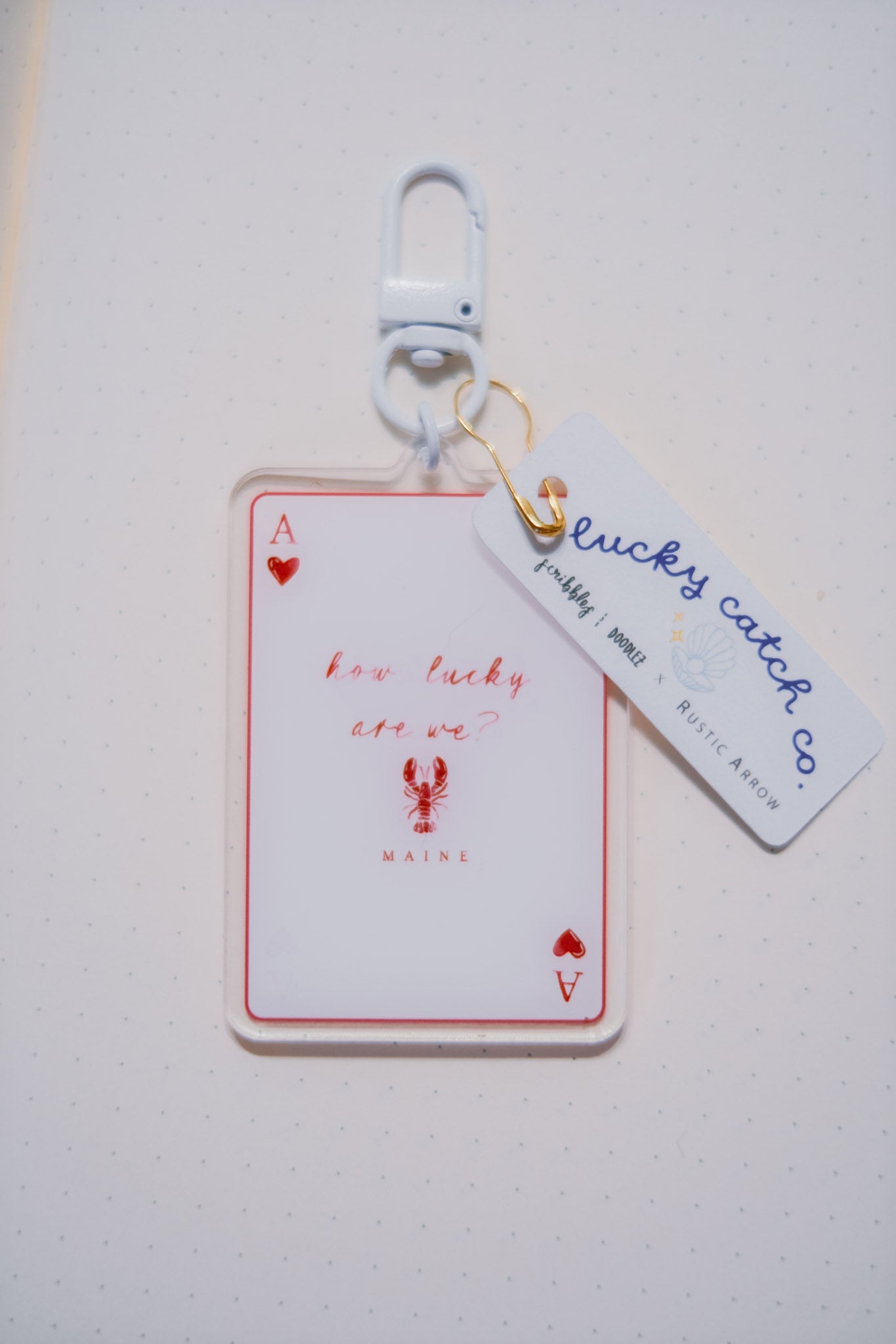 lucky hand acrylic keychain