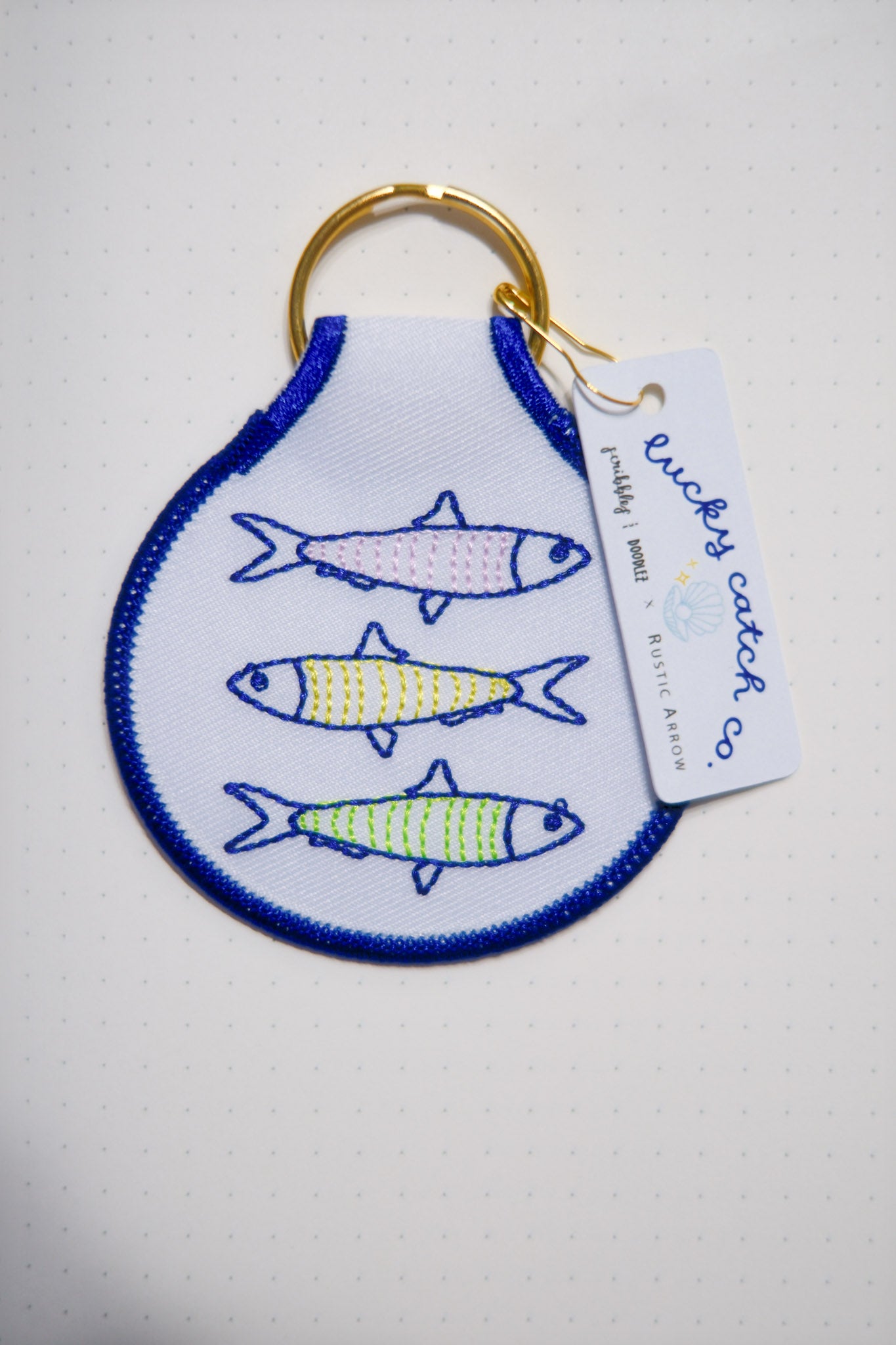 sweater school patch keychain