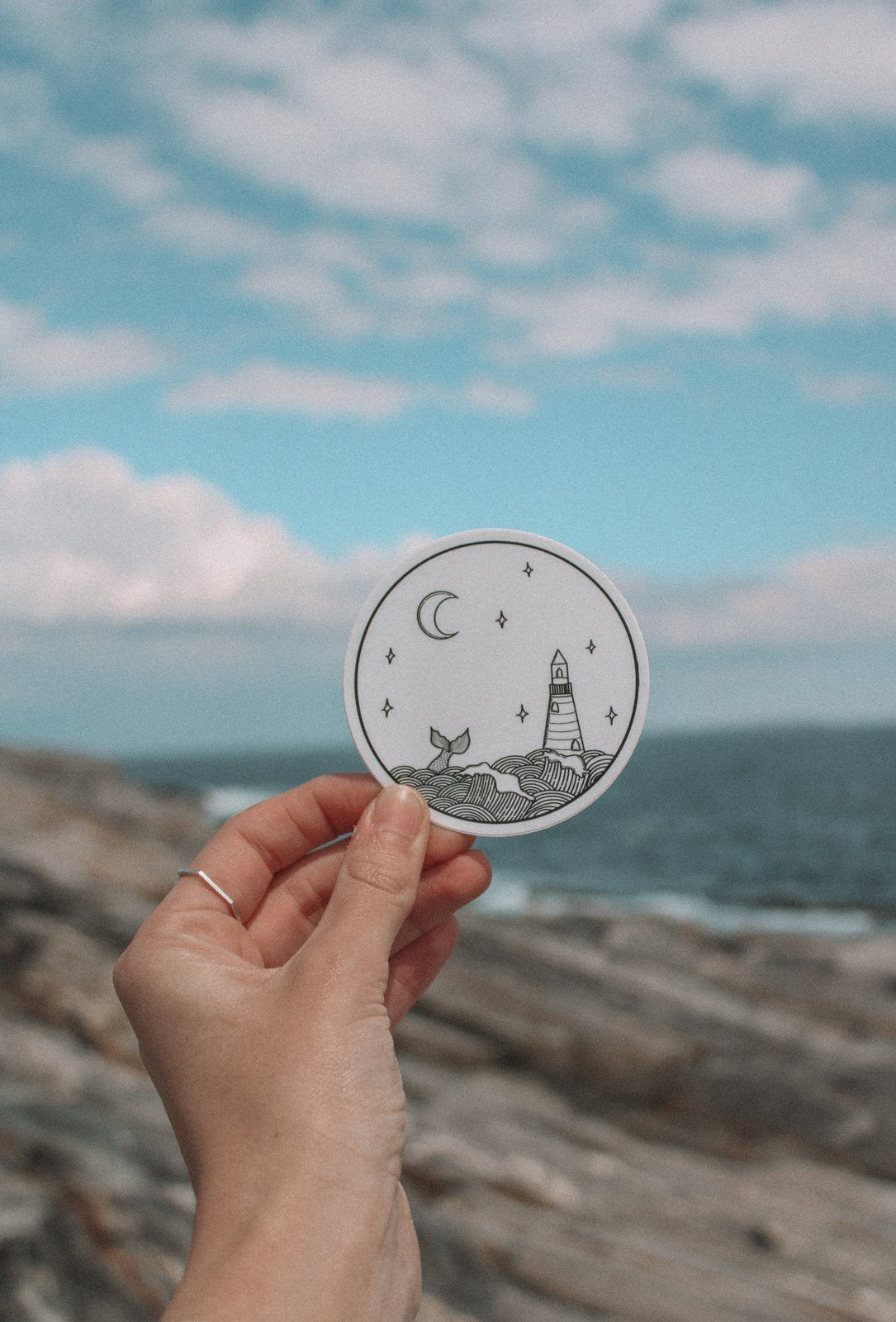 Moonlight Lighthouse Sticker
