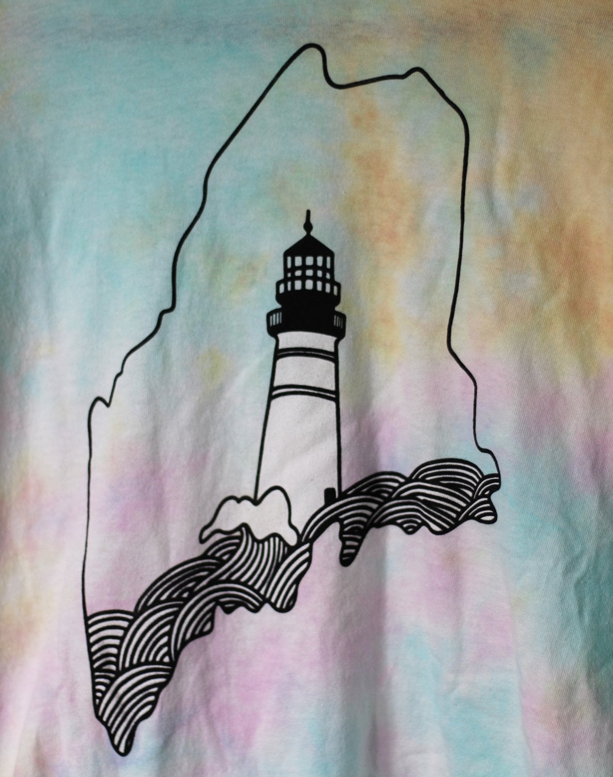 Maine Lighthouse Tie-Dye Tee
