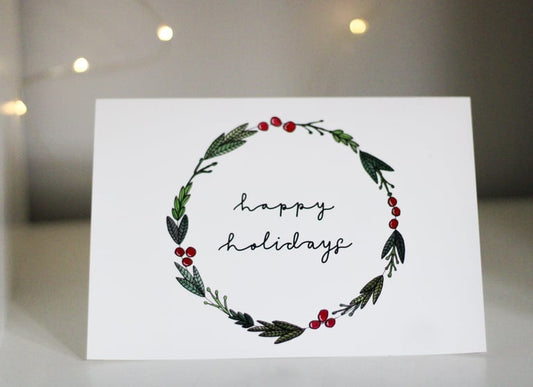 Happy Holiday Wreath Card