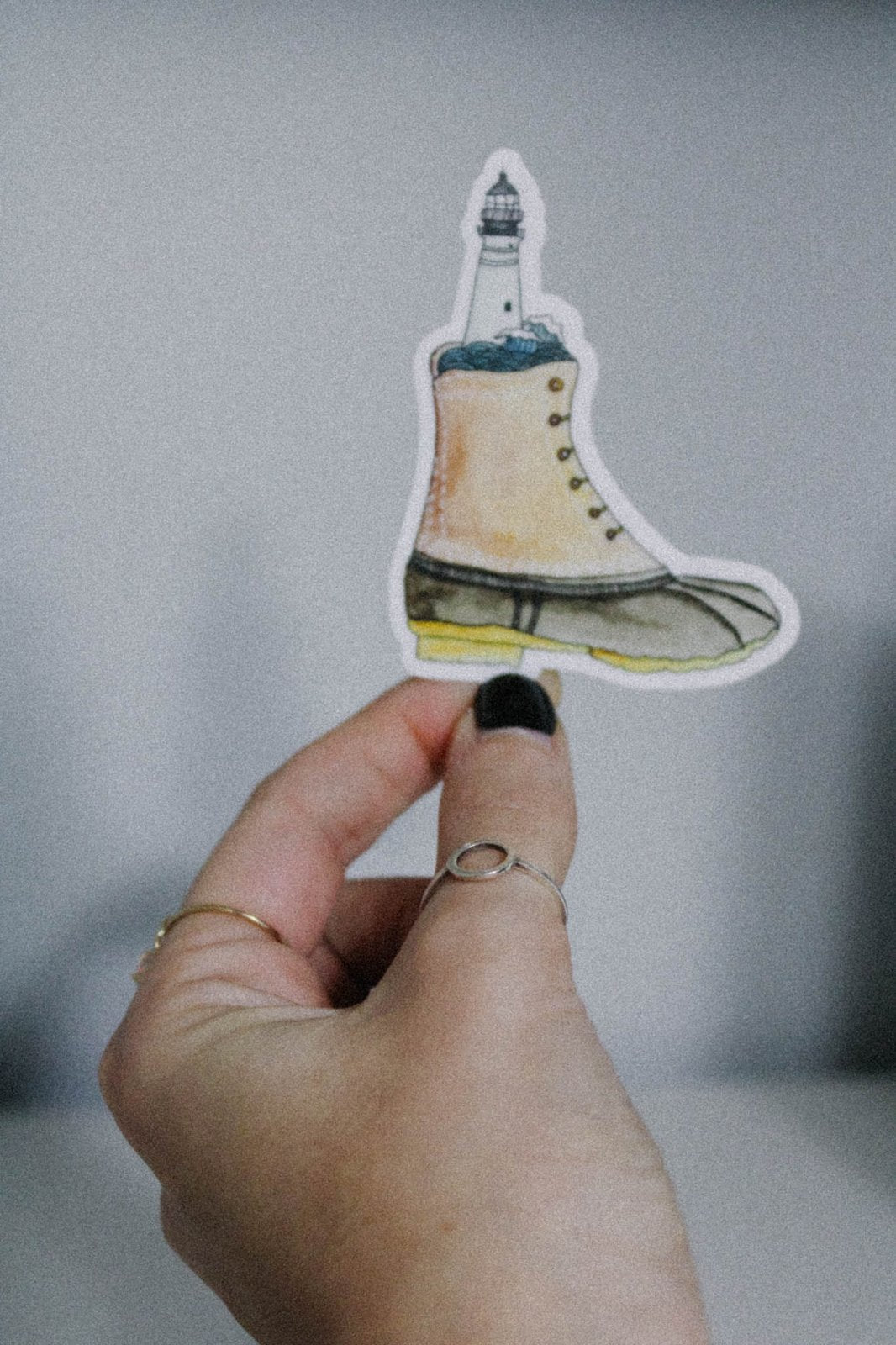 Maine Boot with Lighthouse Sticker