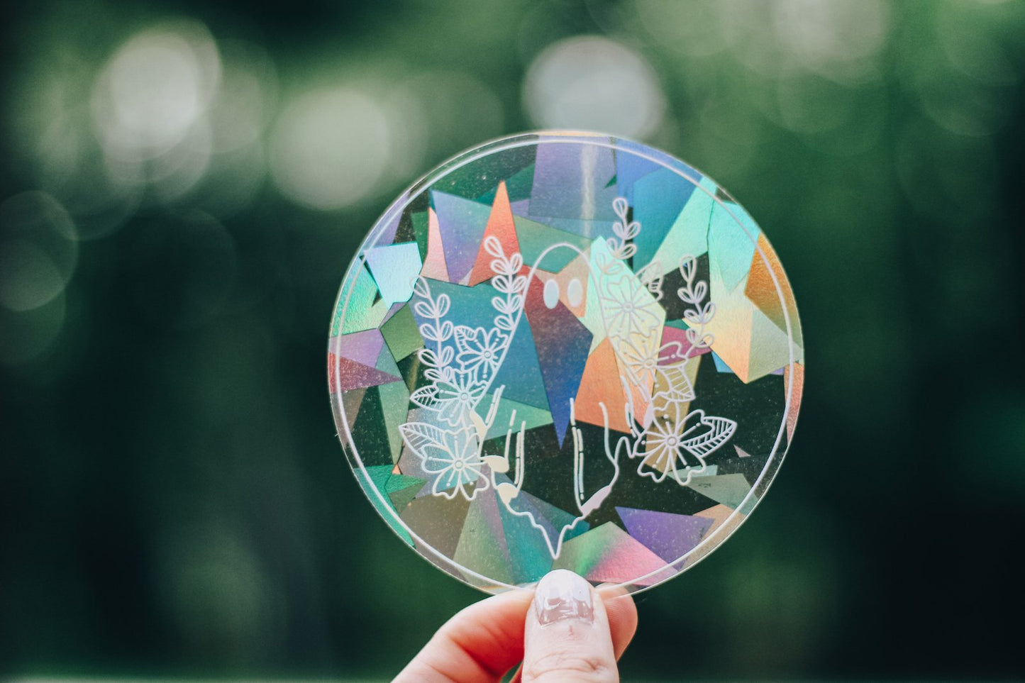 Floral Spooky Ghost Suncatcher