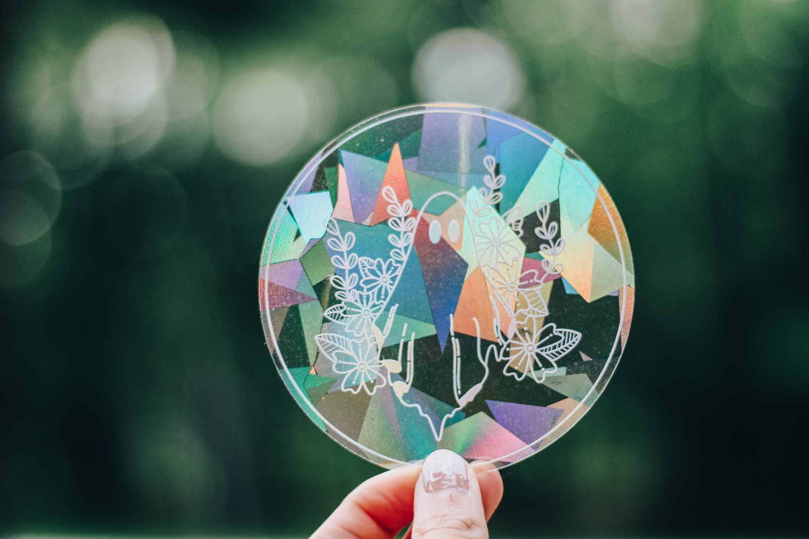 Floral Spooky Ghost Suncatcher