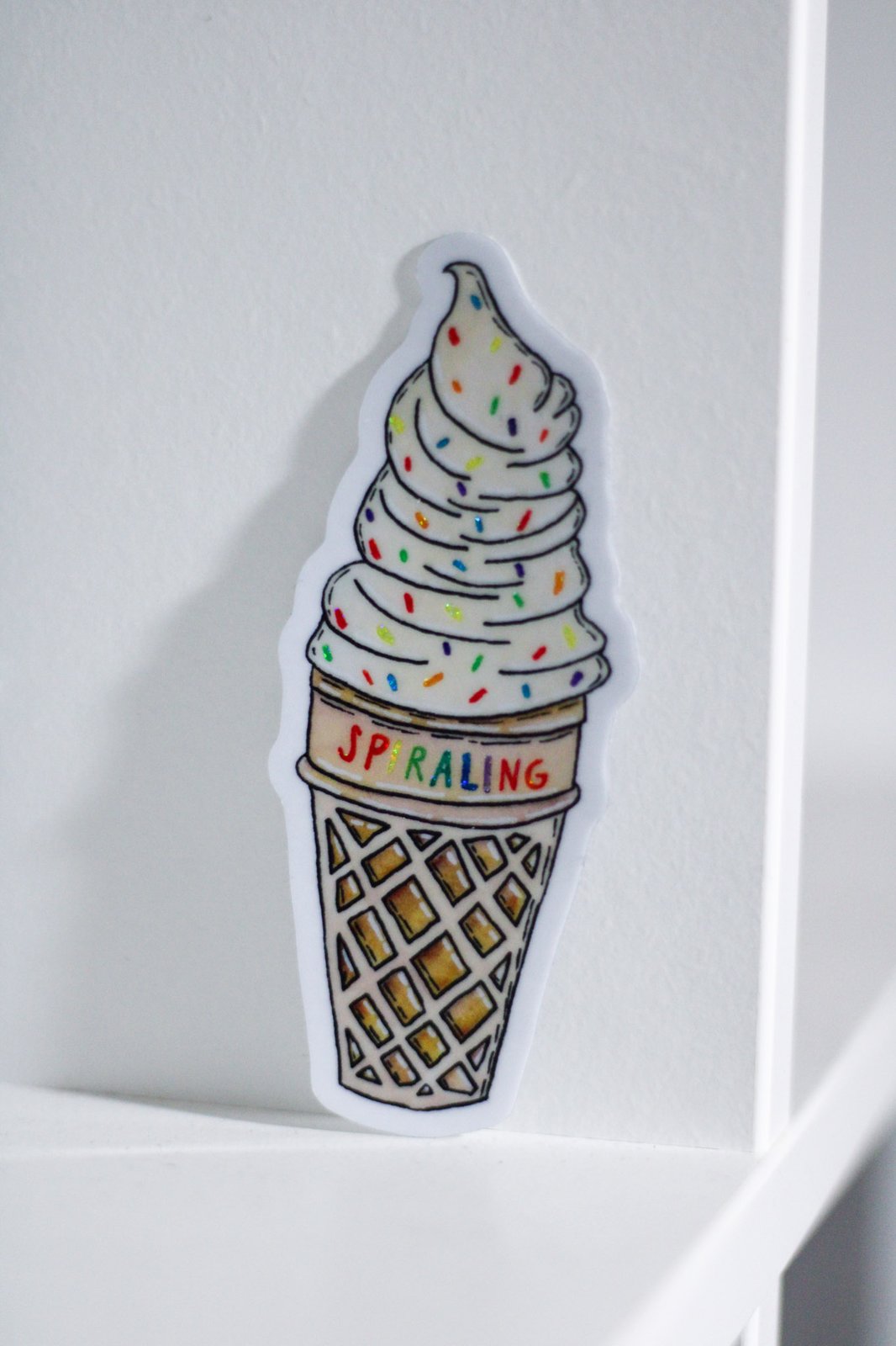 Spiraling Glitter Ice Cream Cone