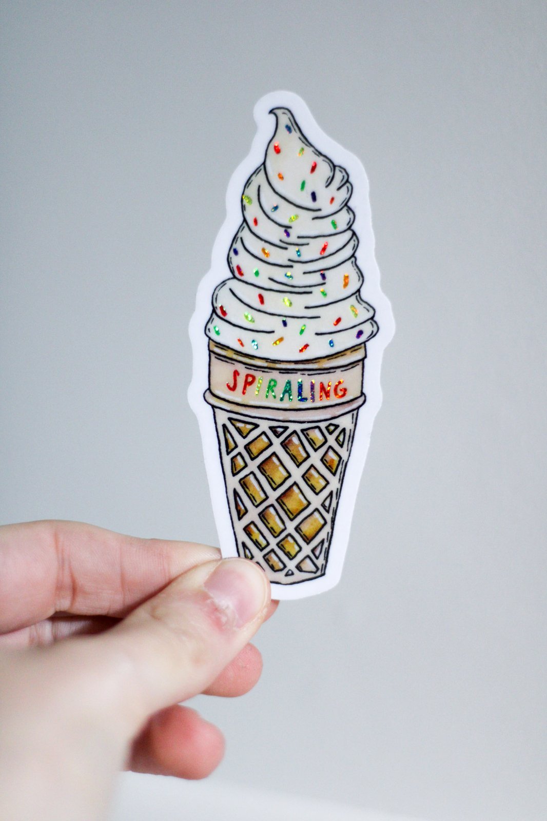 Spiraling Glitter Ice Cream Cone