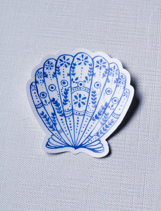 Blue Shell Delftware Inspired Sticker