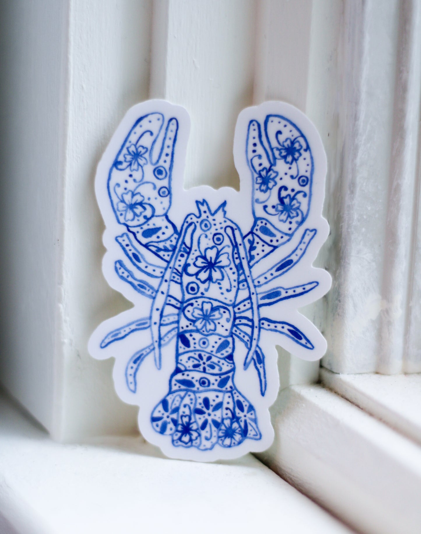 Blue Lobster Delftware Inspired Sticker