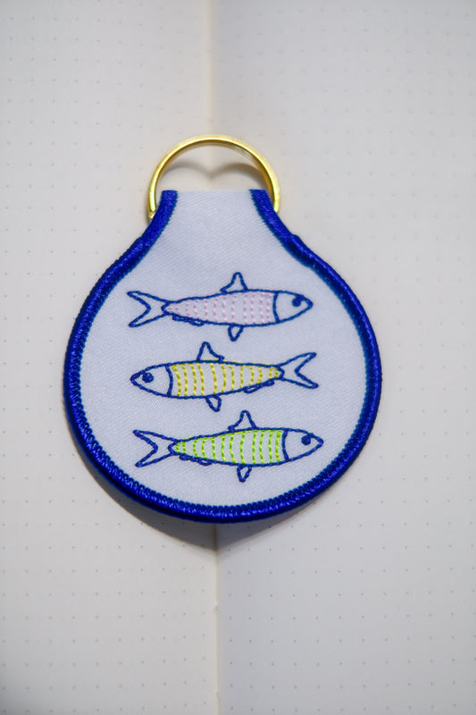 sweater school patch keychain