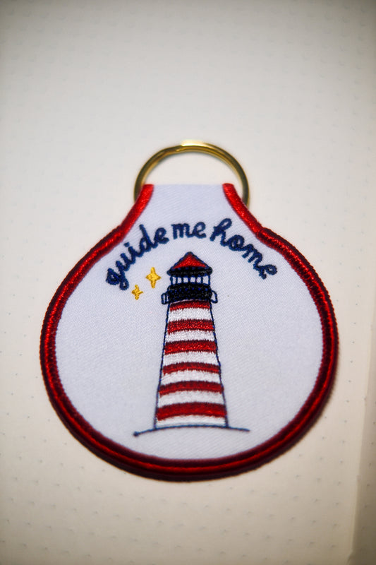 guide me lighthouse patch keychain