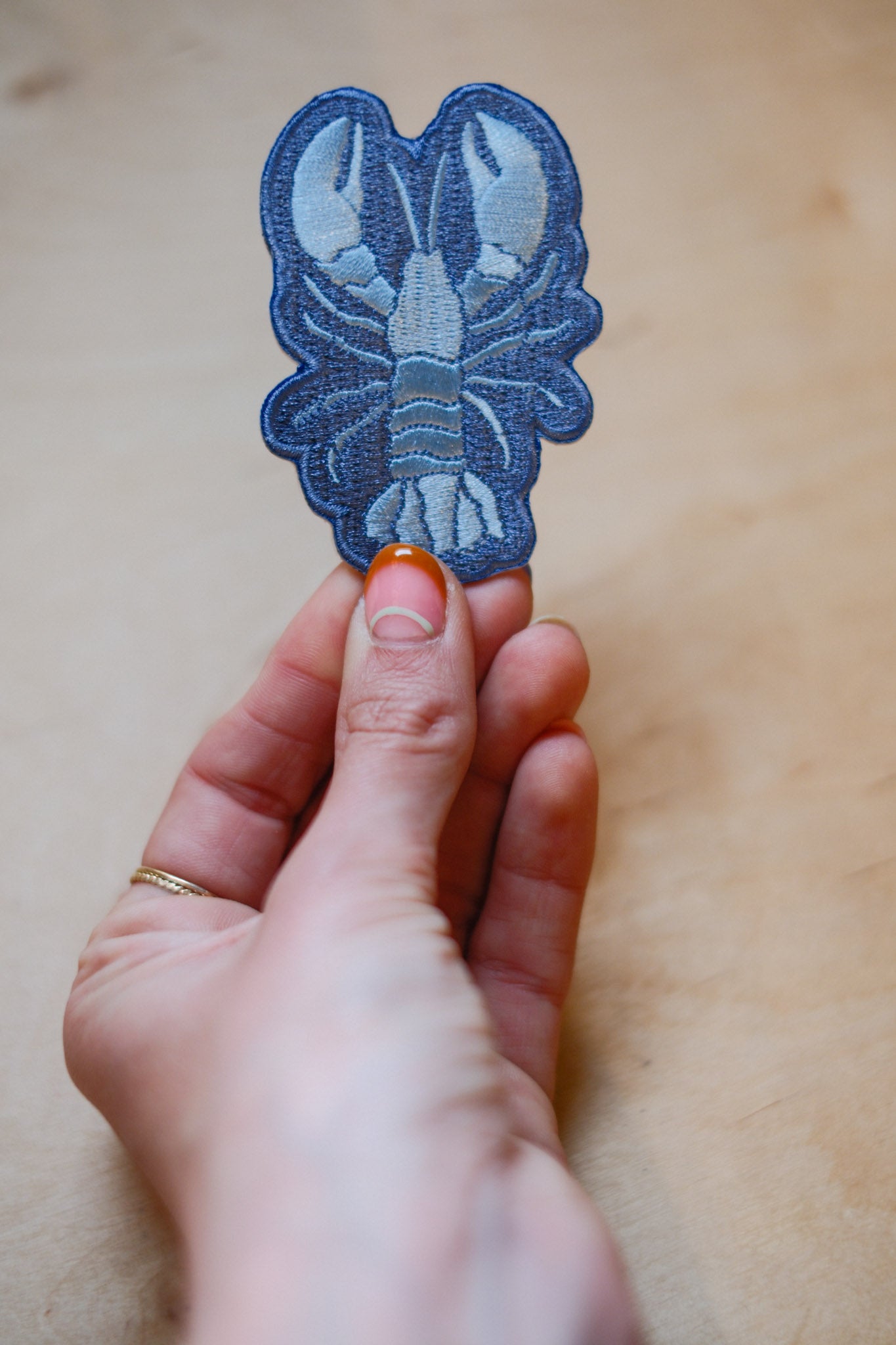 Blue Lobster Iron-on Patch
