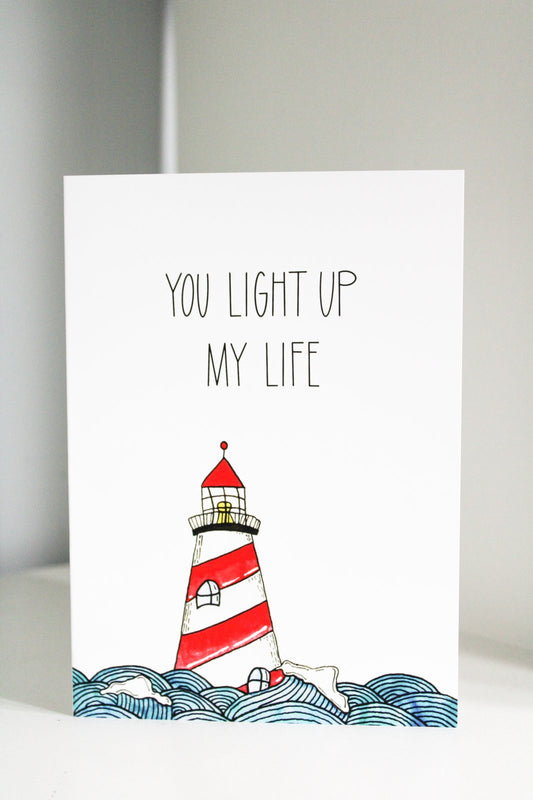 Light Up My Life Lighthouse Card