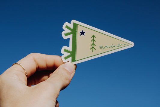 1901 Maine Pennant Flag Sticker