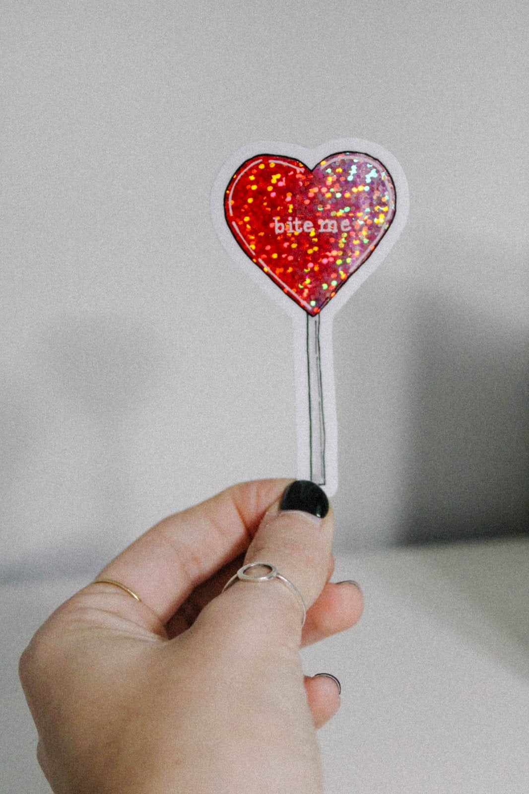 Bite Me Lollipop Glitter Sticker