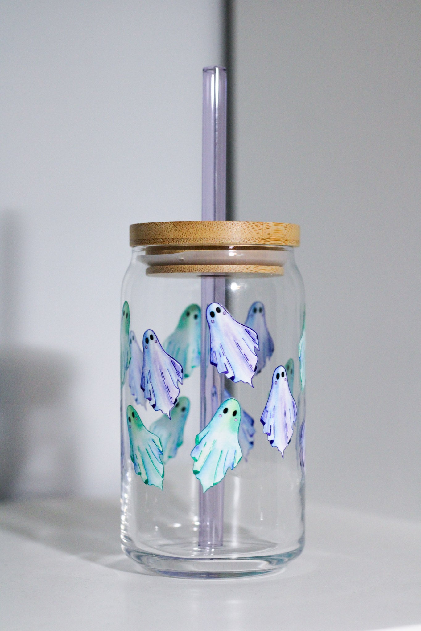 Pastel Ghost Can Glass