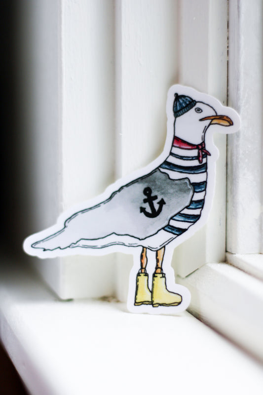 Sherman the Seagull Sailor Sticker