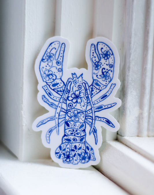 Blue Lobster Delftware Inspired Sticker